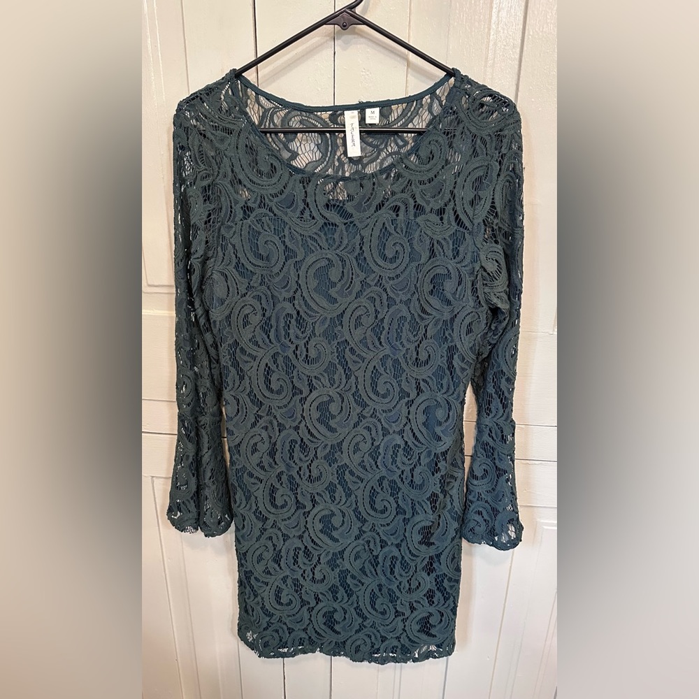 Tacera dark green cocktail dress
